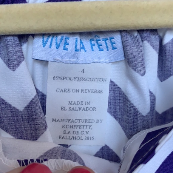 LSU Ruffle Chevron A-Line Dress- Size 4T - Picture 5 of 8